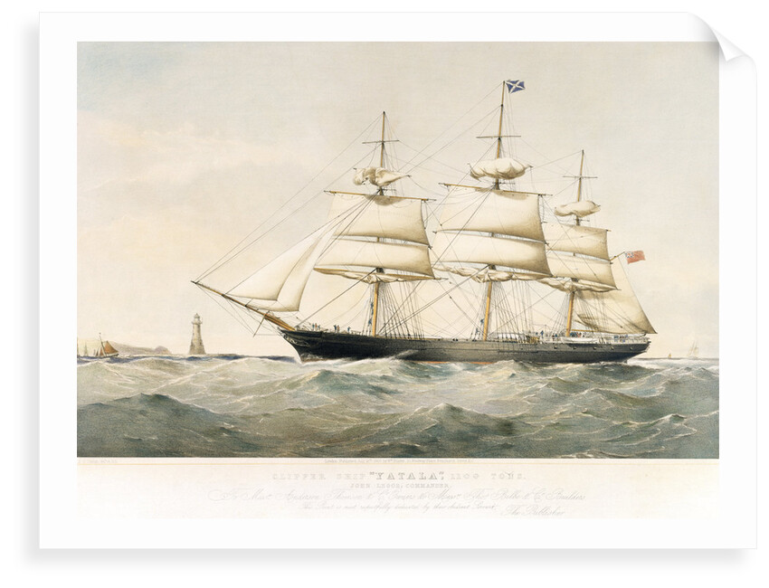 Lithograph of Clipper Ship 'Yatala' by Thomas Goldsworth Dutton