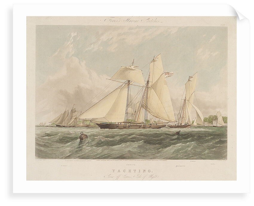 Yachting scene off Cowes, Isle of Wight by Thomas Sewell Robins