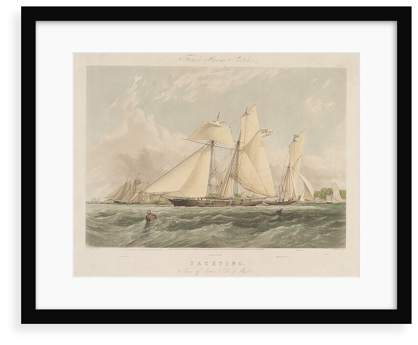 Yachting scene off Cowes, Isle of Wight by Thomas Sewell Robins