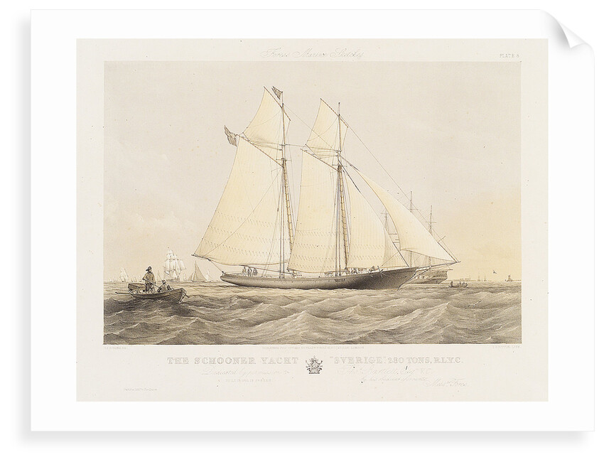 The schooner yacht 'Sverige' by Thomas Sewell Robins