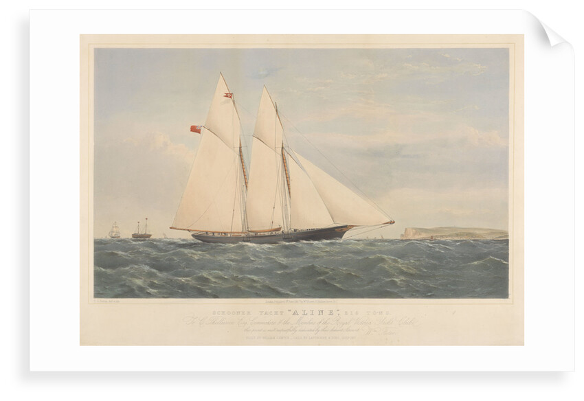 Schooner Yacht Aline,  216 Tons... Royal Victoria Yacht Club by Thomas Goldsworth Dutton