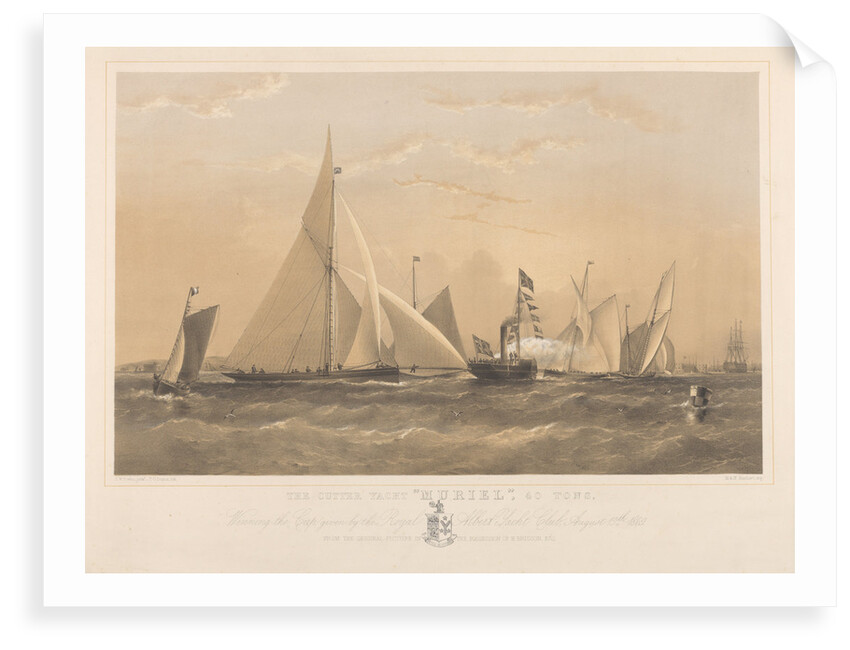The Cutter Yacht Muriel,  40 Tons, Winning the Cup given by the Royal Albert Yacht Club, August 19th 1869 by Arthur Wellington Fowles