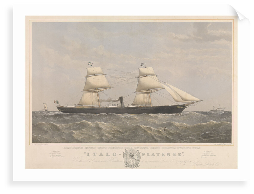 Riconoscente Antonio Oneto Promotore Della Compagnia Questa Cromatica Litografia Dello 'Italo-Platense' by Thomas Goldsworth Dutton