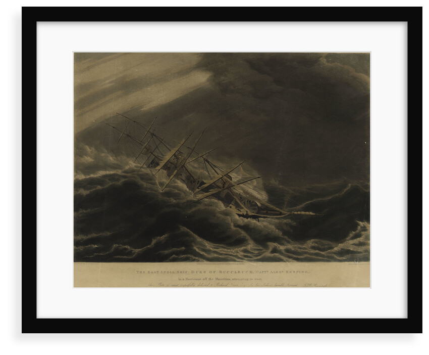 The East India Ship 'Duke of Buccleugh' in a hurricane off the Mauritius by George Philip Reineagle
