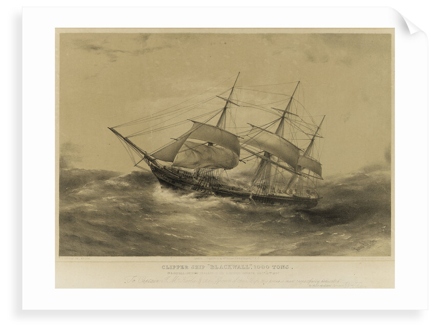 Clipper ship 'Blackwall...' by Thomas Goldsworth Dutton