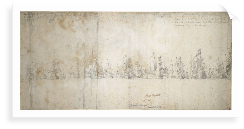 The Four Days' Battle, on the evening of the first day 1/11 June 1666 by Willem van de Velde the Elder