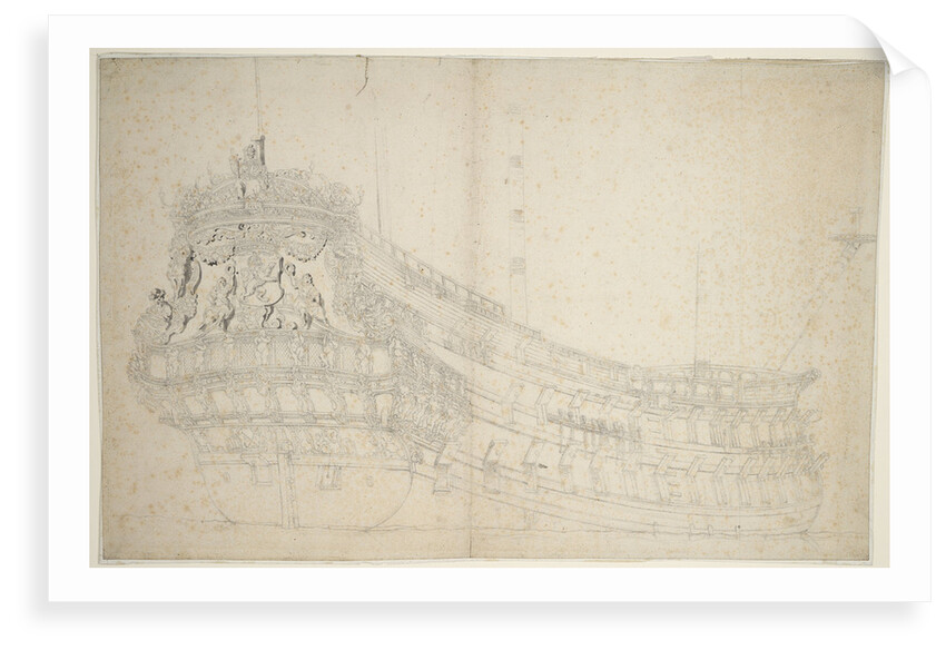 Portrait of the 'Hollandia' by Willem van de Velde the Elder