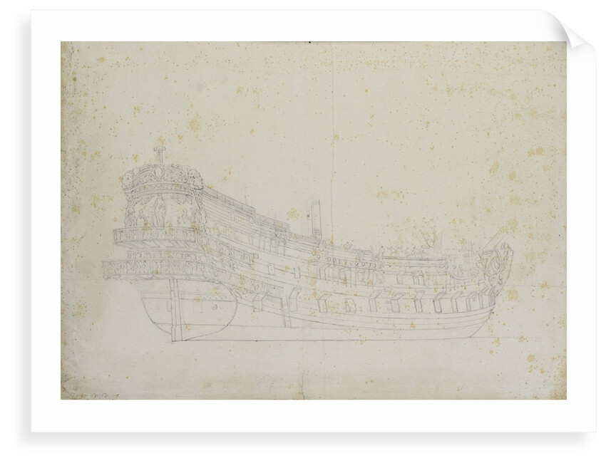 Portrait of a Spanish two-decker by Willem Van de Velde the Younger