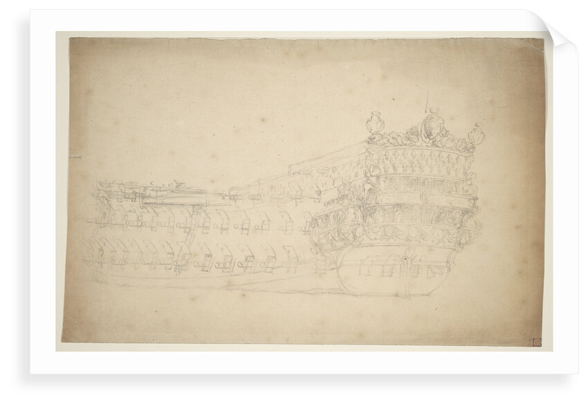 Portrait of a French two-decker by Willem van de Velde the Elder