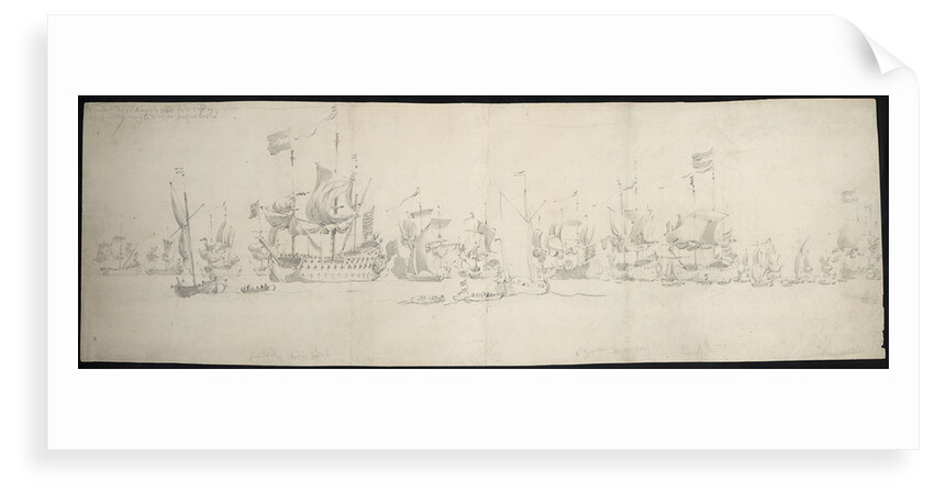 The council-of-war after De Ruyter's arrival in the Dutch fleet, 18 August 1665 by Willem van de Velde the Elder