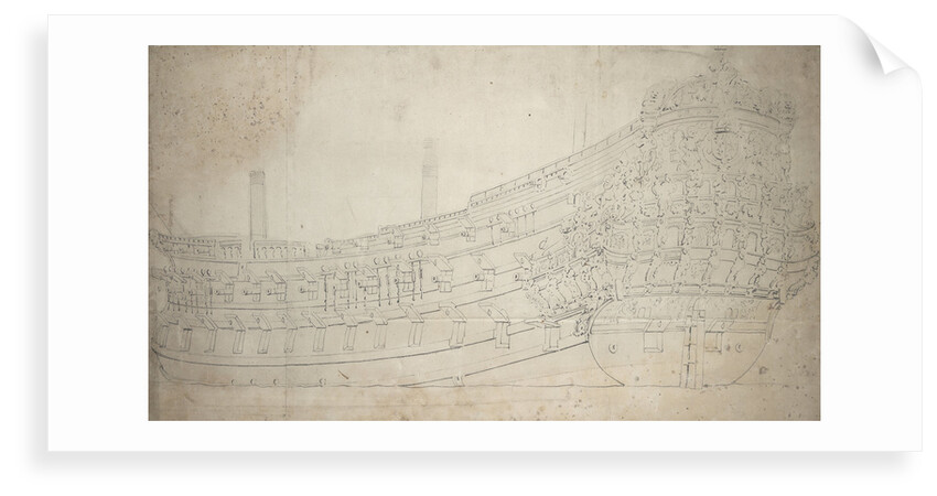 Portrait of a French two-decker by Willem van de Velde the Elder