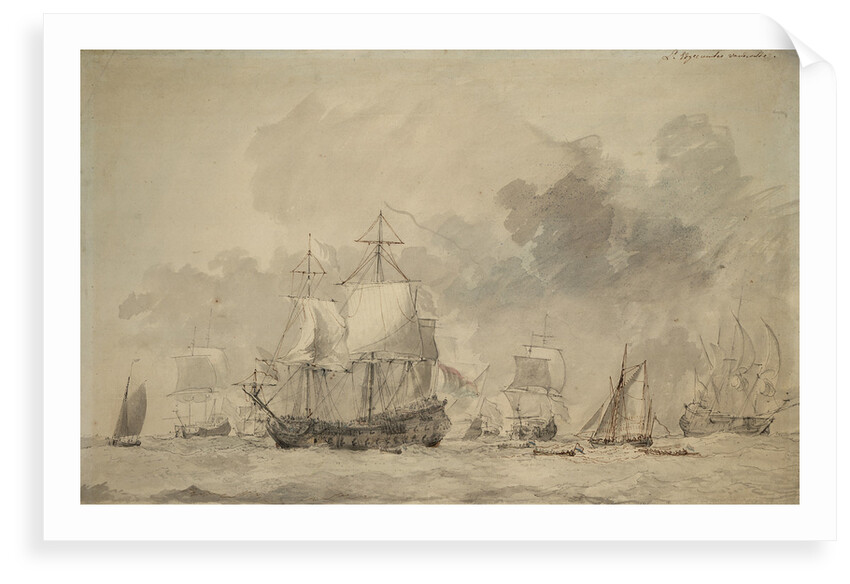 Dutch Fleet: Council of War - Lord Edgcumbe's by Willem van de Velde the Elder