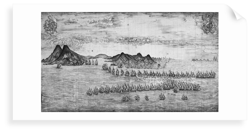 Battle scene depicting fleets of Hood and De Grasse off Martinique, 29 April 1781 by Unknown