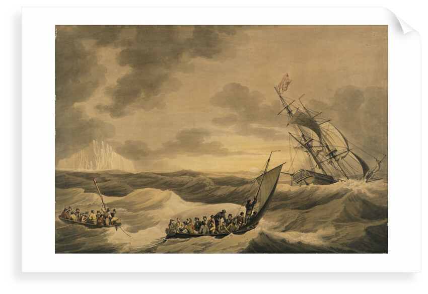 Loss of the Lady Hobart packet boat, also two lifeboat with survivors by John Thomas Serres