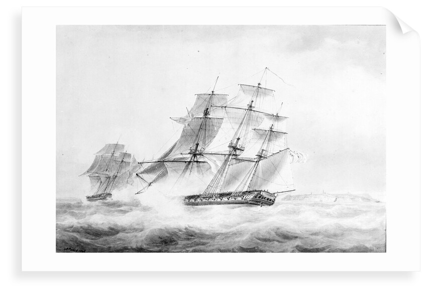 The 'Phoenix' in chase of the 'Didon', 18 August 1805 by Nicholas Pocock