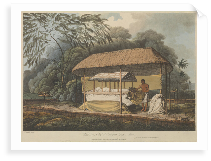 Views in the South Seas... Waheiadooa, Chief of Oheitepeha, lying in state by John Webber