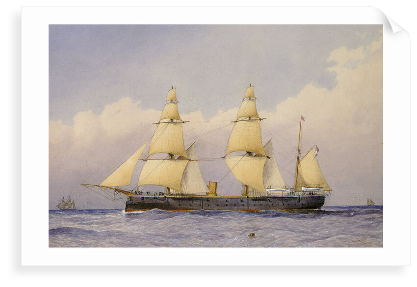 Sail assisted steam vessel 'Eclipse' at sea by William Frederick Mitchell