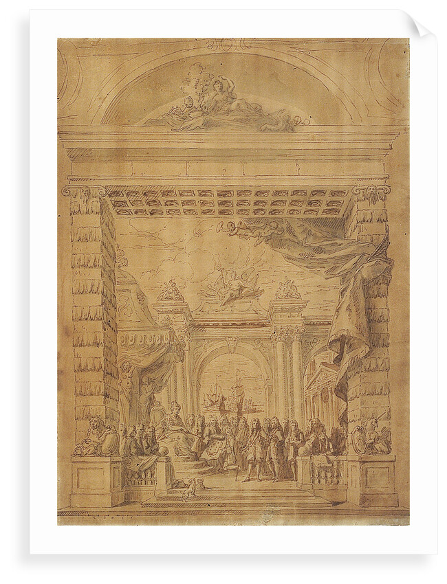 First design for the upper end of the Painted Hall, Greenwich Hospital by James Thornhill