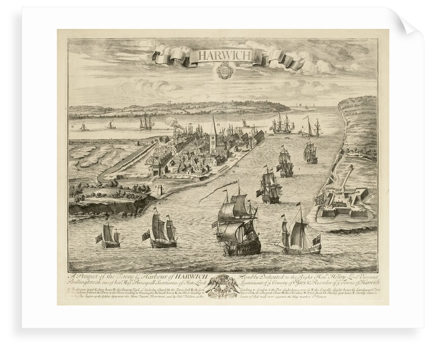 A prospect of the town & harbour of Harwich by Jan Kip
