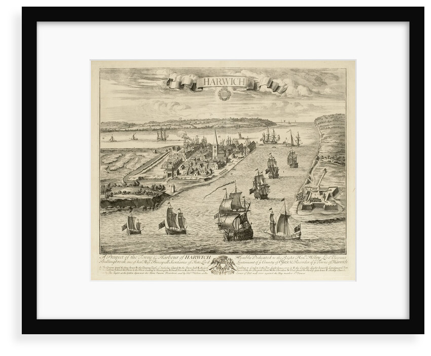 A prospect of the town & harbour of Harwich by Jan Kip