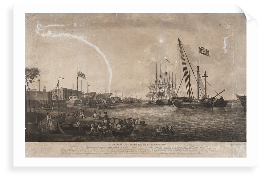 View of Deptford dockyard by Robert Dodd