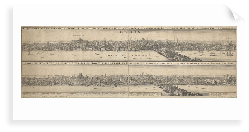 View of London before the Great Fire of 1666 by Wenceslaus Hollar