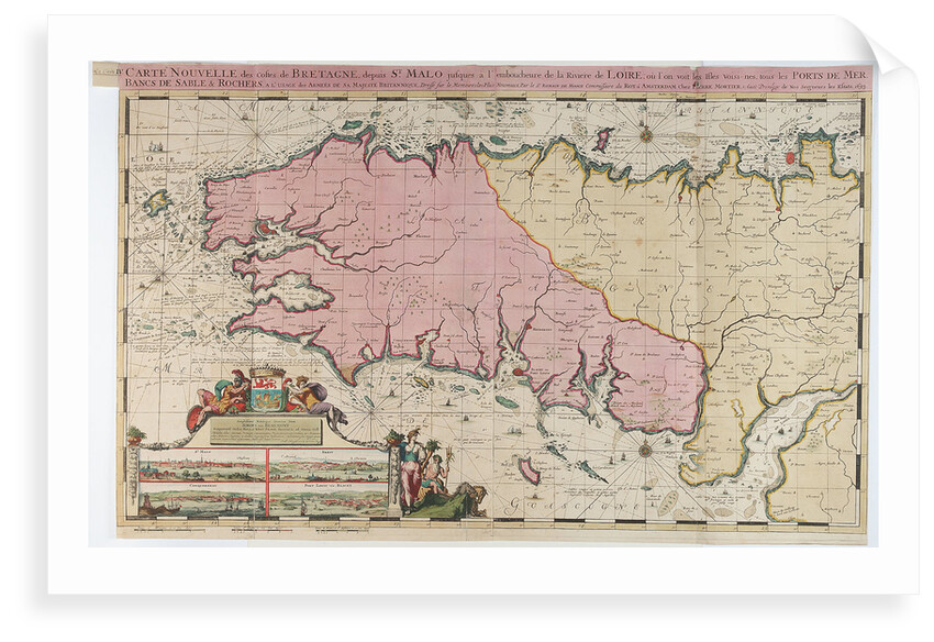 Map of St. Malo, France by Romeyn de Hooghe