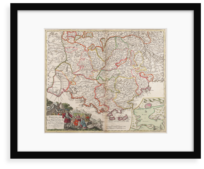 Map of the Provence, France by Johann Baptist Homann