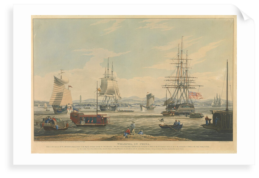 Whampoa in China... The view is taken from Danes Island, looking towards Canton, embarcing Whampoa & Junk Rivers... by William John Huggins; Edward Duncan