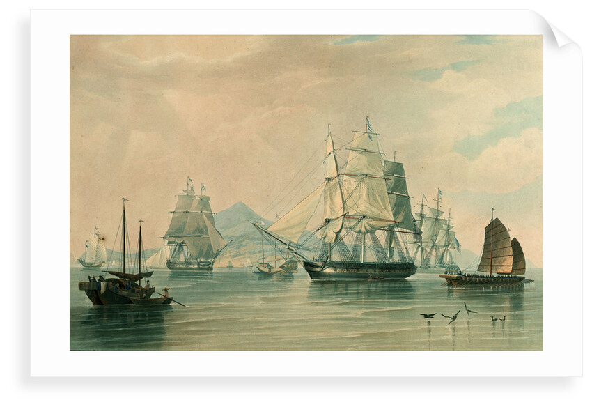 Opium ships at Lintin in China, 1824 by William John Huggins