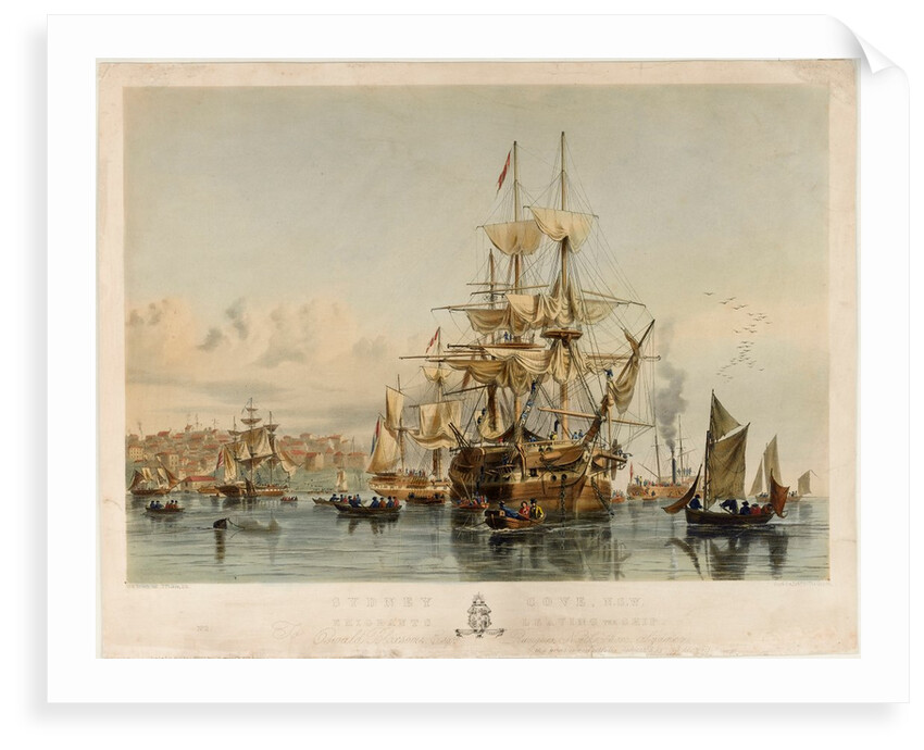 Sydney Cove, N S W Emigrants leaving the ship by Sir Brierly
