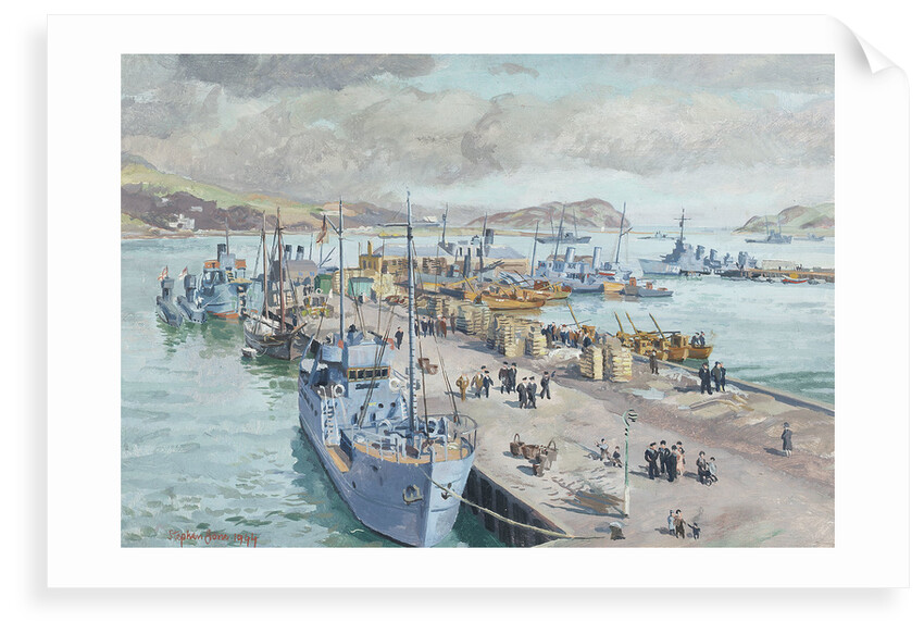 Campbeltown harbour, Scotland, April 1944 by Stephen Bone