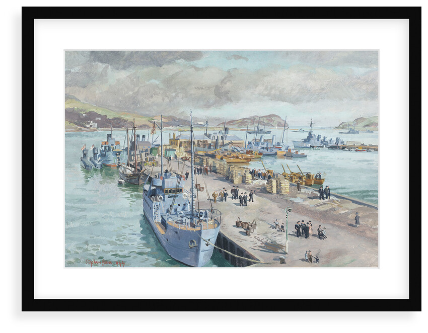 Campbeltown harbour, Scotland, April 1944 by Stephen Bone