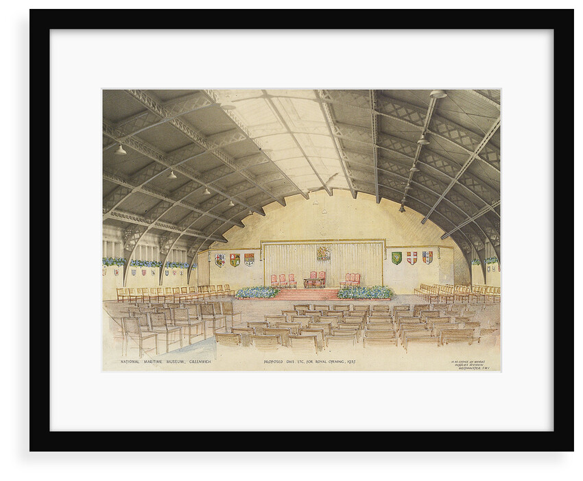 National Maritime Museum, Greenwich. 'Proposed dais, etc for Royal Opening, 1937 by HM Office of Works