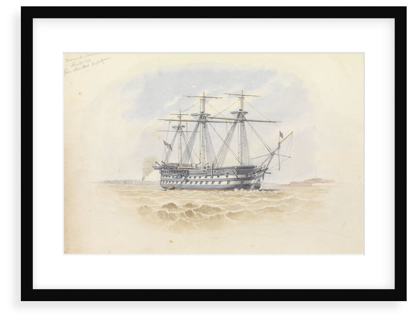 'Monarch' at Sheerness from the 'Trafalgar' 29 January 1851 by George Pechell Mends