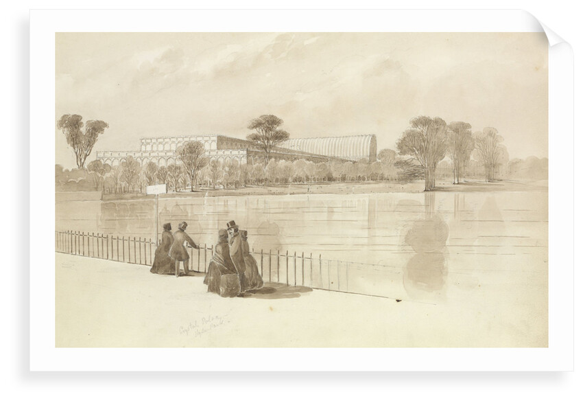 View of the Crystal Palace as built in Hyde Park for the Great Exhibtion, July 1851 by George Pechell Mends
