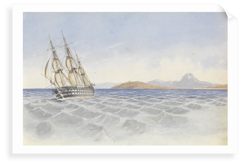 HMS 'Bellerophon' off Cape Carthage, 26 April 1852 by George Pechell Mends