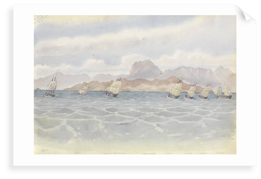The Mediterranean fleet under Rear-Admiral Dundas off south-east Spain, Roldan's Gap in sight to the north-west, 7 June 1852 by George Pechell Mends