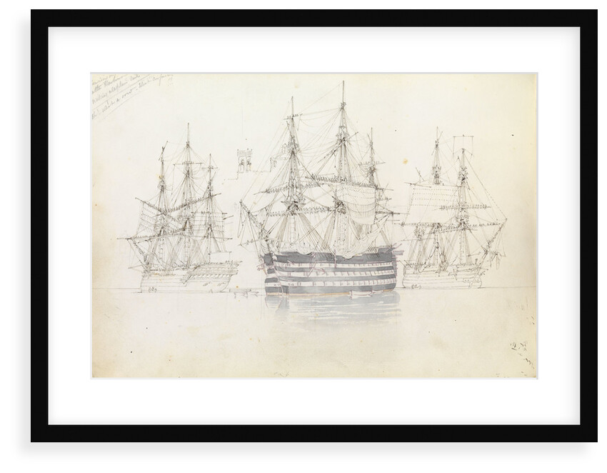 Sail exercise in Malta harbour by George Pechell Mends
