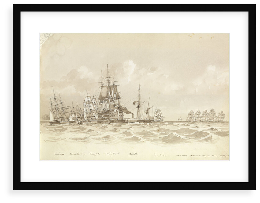 Trial of sailing off Cape de Galta [Cabo de Gata], 30 July 1852, 'Trafalgar' and 'Terrible' in the foreground by George Pechell Mends