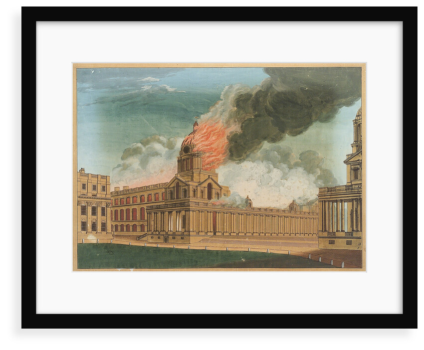 Greenwich Hospital - The Chapel burning, 2 January 1779 by E. Edye