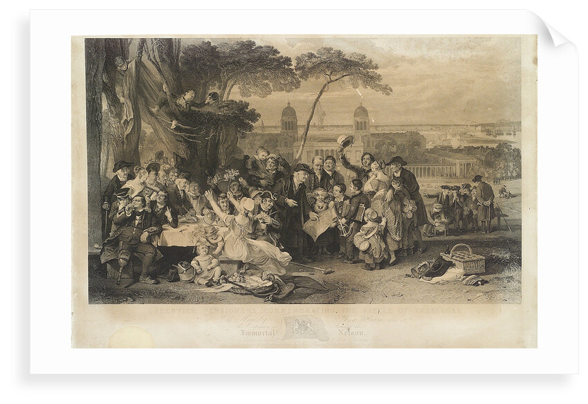 Greenwich Pensioners commemorating the anniversary of the Battle of Trafalgar by John Burnet