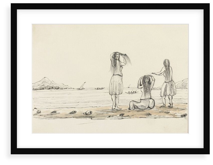 Rough sketch of native girls bathing by Harry Edmund Edgell