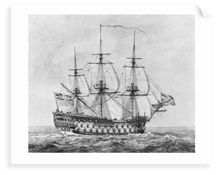 British 90-gun ship, 1766-1777 by Robert Pollard