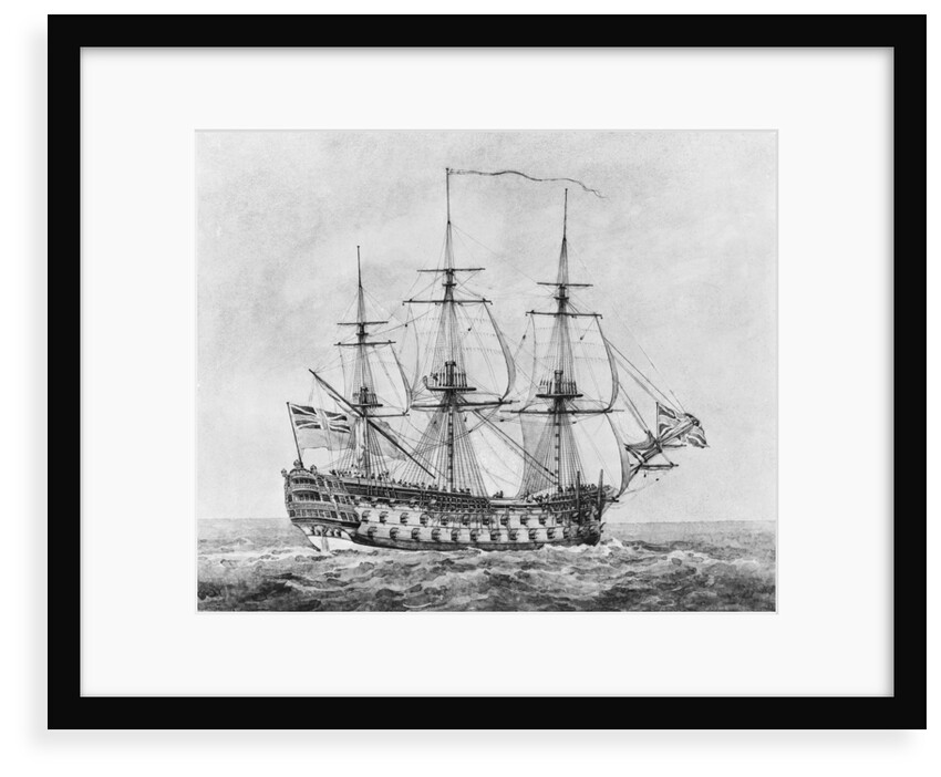 British 90-gun ship, 1766-1777 by Robert Pollard