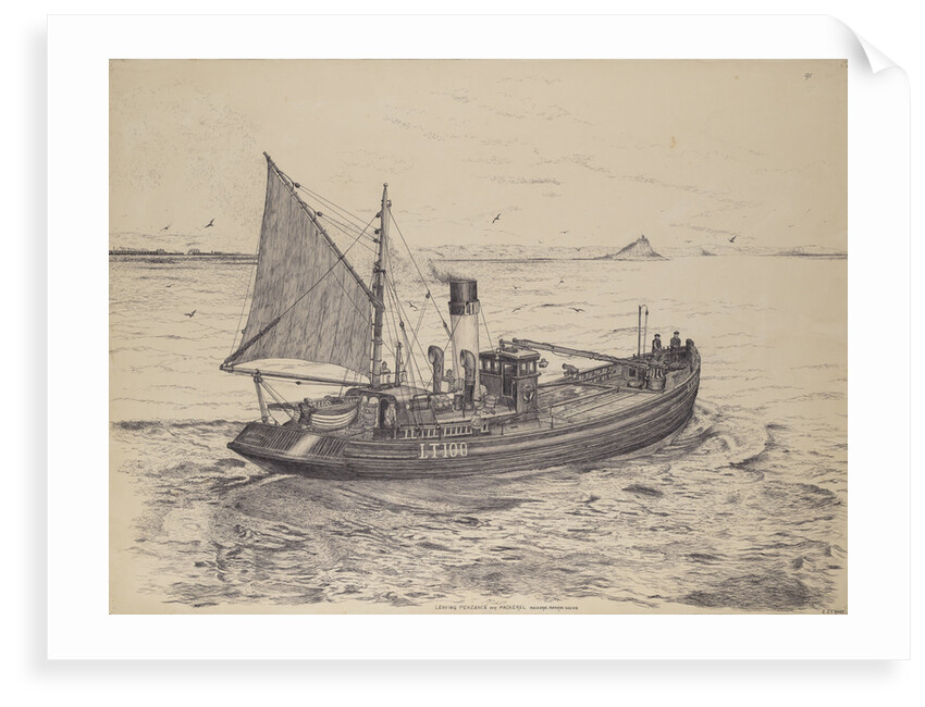 The 'Formidable' fishing drifter leaving Penzance for mackerel by Edward J. Frost