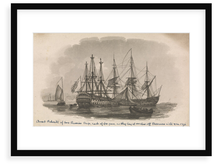 Portraits of two Russian ships by J. Baily