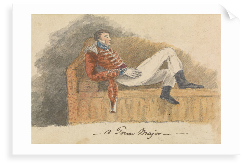 Soldier in uniform lounging on a sofa by Robert Streatfeild