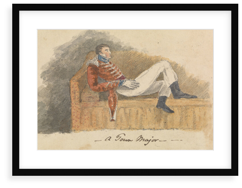 Soldier in uniform lounging on a sofa by Robert Streatfeild