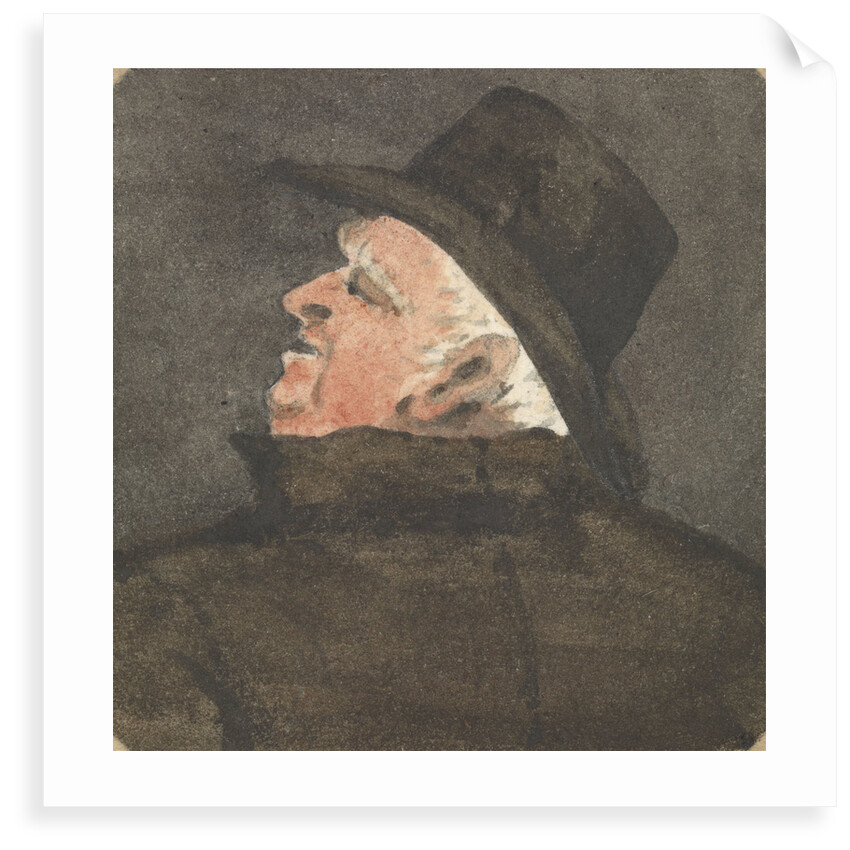 Man wearing a hat, seen from behind with him looking to the left by Robert Streatfeild